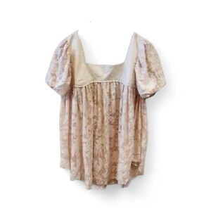 Free People Pink Lace Detail Medium Top sunset to Sunrise